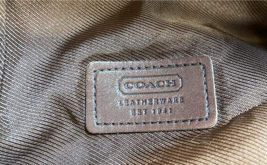 COACH Tan Signature Jacquard Leather Band Buckle Sun Bucket Hat image number 6
