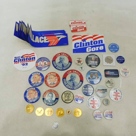 Mixed Set of Political Buttons and Advertisements image number 1
