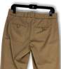 Womens Tan Flat Front Slash Pockets Straight Leg Dress Pants Size 4 image number 4