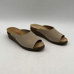 Mephisto Womens Brown Open Toe Sip On Wedge Heel Slide Sandals Size 40
