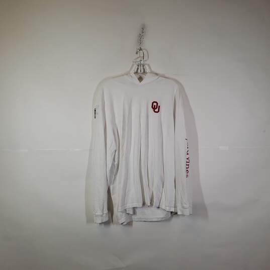 Mens Cotton Long Sleeve Hooded Oklahoma Sooners Football Pullover T-Shirt Size XL image number 1
