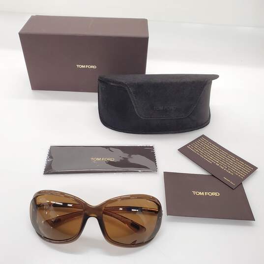 Tom Ford Jennifer Soft Square Brown Polarized Sunglasses in Original Box AUTHENTICATED image number 1