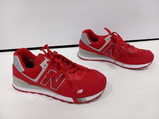 New Balance 574 Men's Classic Red/White Size 9.5 image number 2