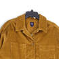 Womens Brown Corduroy Spread Collar Long Sleeve Button-Up Shirt Size L image number 3