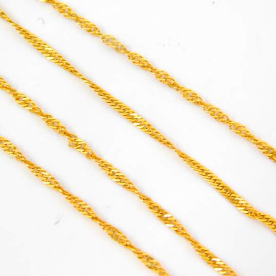 10K Gold Black Glass & Ball Beaded Lariat Twisted Curb Chain Necklace 1.4g image number 5