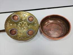 Antique European Copper & Brass Bed Warmer alternative image