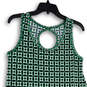 Womens Green Batik Back Keyhole Sleeveless Pullover Sheath Dress Size S image number 3