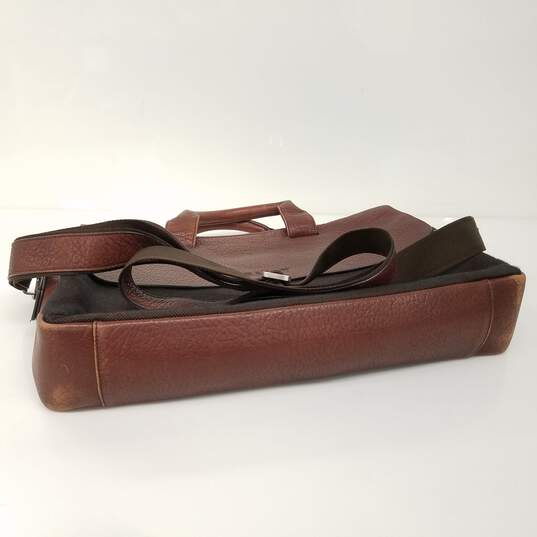 Bally Brown Leather & Fabric Messenger Bag image number 4
