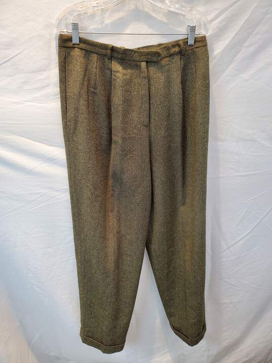 Talbots 3 Piece Dark Green Suit Jacket/Pants/Skirt Women's Size 14 image number 5