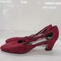 Nordstrom Women's Pump Heels Suede Size 6M-Red image number 2