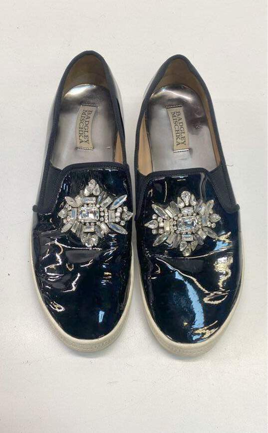 Badgley Mischka Barre Jeweled Slip-On Patent Leather Black 9.5 image number 5