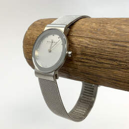 Designer Skagen Freja Silver-Tone Bkagen Denmark Round Analog Wristwatch