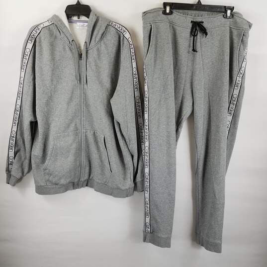 Buy the Calvin Klein Men Grey Sweatsuit Size XXL | GoodwillFinds