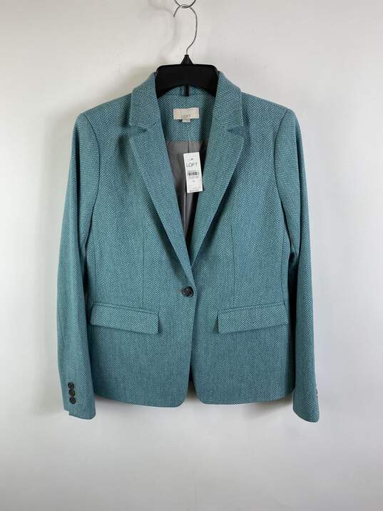 Loft Women Green Blazer Suit Jacket 0 NWT image number 1