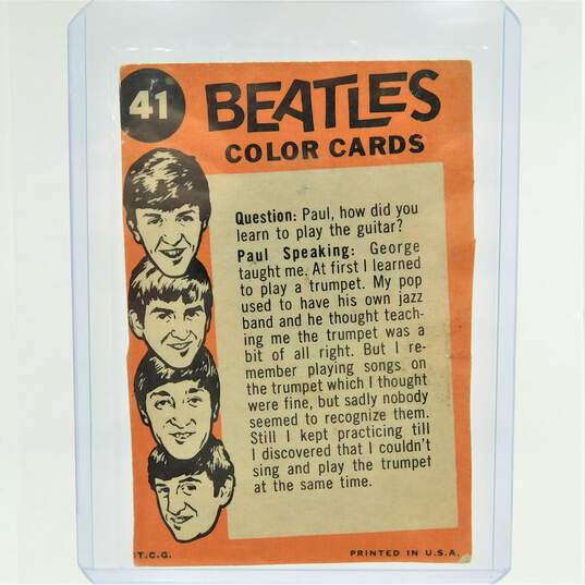 1964 Paul McCartney Topps Beatles Color Cards image number 3