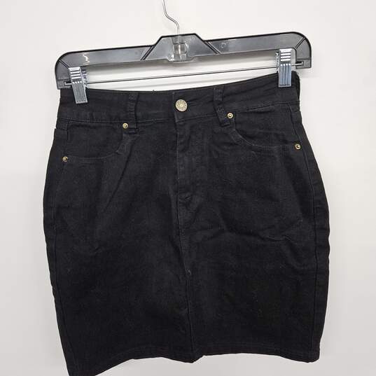Guanyy Black Jean Skirt image number 1