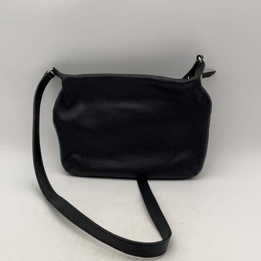 Kate Spade Womens Black Leather Zipper Adjustable Strap Crossbody Bag Purse image number 2