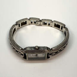 Designer Brighton Silver-Tone Rectangle White Dial Analog Wristwatch alternative image
