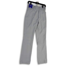 NWT Mens Gray Flat Front Button Straight Leg Sporty Baseball Pants Size XS alternative image