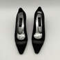 Womens Black Pointed Toe Fashionable Slip-On Kitten Pump Heels Size 8.5 AA image number 1