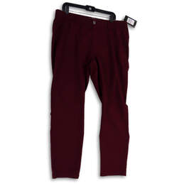 NWT Womens Red Flat Front Slash Pocket Tapered Leg Chino Pants Size 38/32