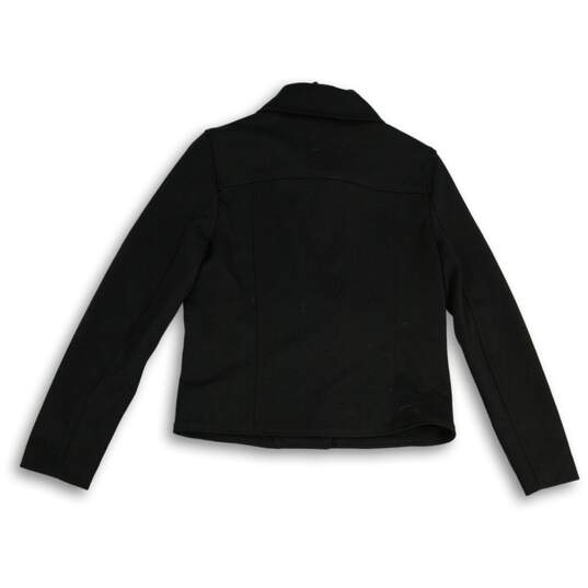 NWT Max Studio Womens Black Spread Collar Long Sleeve Full-Zip Jacket Size S image number 2