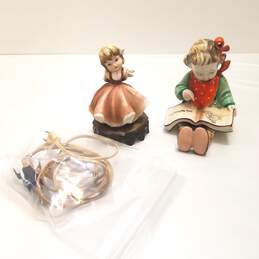 2 Vintage Ceramic Figurines / Porcelain Figure / Night Lamp