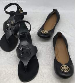 2 Tory Burch Womens Black Shoes Size 7 & 8