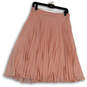 NWT Womens Pink Pleated Elastic Waist Pull-On Knee Length Flare Skirt Sz M image number 2