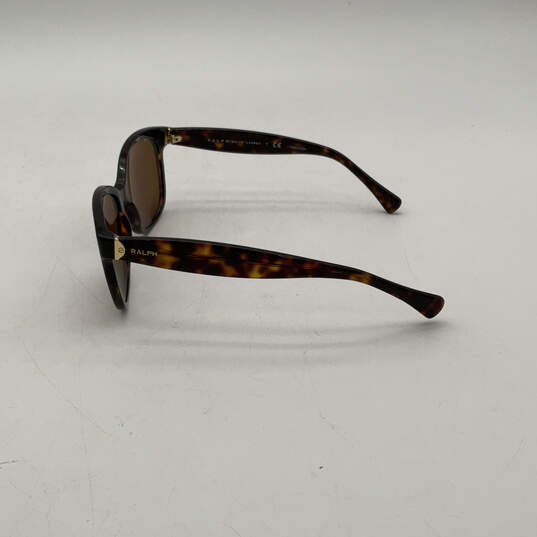 Womens RA5191 Brown Black Plastic Frame Full-Rim Cat-Eye Sunglasses W/ Case image number 4
