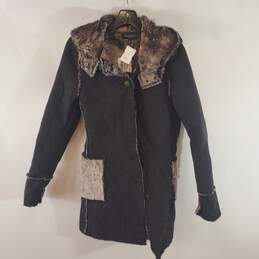 Nadine Women Black Fur Deco Winter Coat M
