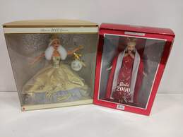 Bundle of 2 Vintage 2000 Collectors Edition Holiday Barbie Dolls NIB