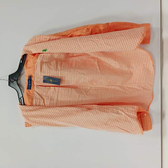 Men's Squash Orange Button-Up Shirt Sz L NWT image number 6