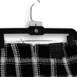 NWT Womens Black White Plaid Flat Front Back Zip Mini Skirt Size 8 alternative image
