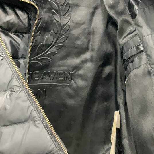 Womens Black Long Sleeve Pockets Full-Zip Puffer Jacket Coat Size XL image number 3