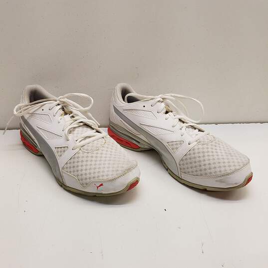 Puma White/Silver/Red Athletic Shoes Men's Size 11 image number 5