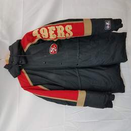Vintage 80s San Francisco 49ers Hooded Parka Puffer Jacket by Starter Size L