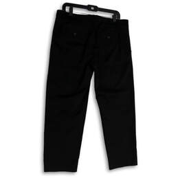 NWT Womens Black Flat Front Slash Pockets Straight Leg Dress Pants Size 12 alternative image