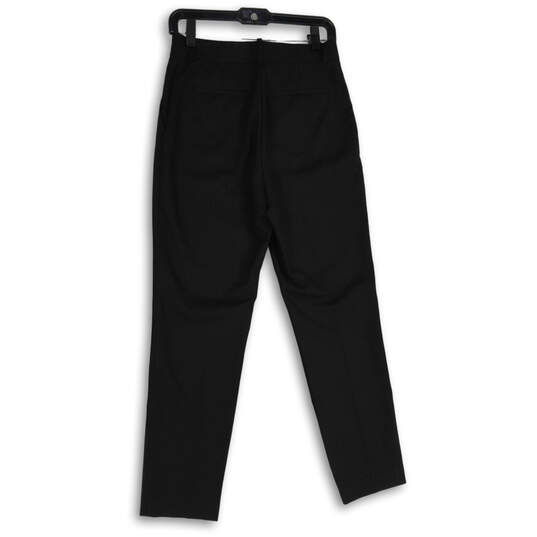 NWT Womens Black Flat Front Slash Pocket Straight Leg Dress Pants Size 4 image number 2