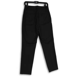NWT Womens Black Flat Front Slash Pocket Straight Leg Dress Pants Size 4 alternative image