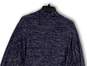 Womens Blue Knitted Heather Long Sleeve Wrap V-Neck Sweater Dress Size M image number 4