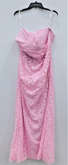 Davids Bridal Pink Strapless Evening Dress
