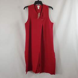 Chico's Women's Red Long Sleeveless Sweater Vest SZ 1 NWT