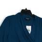 NWT Womens Blue Pleated Long Sleeve V-Neck Wrap Pullover Blouse Top Size XL image number 3