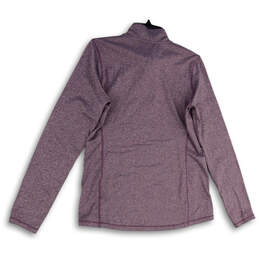 Womens Purple Long Sleeve Mock Neck Quarter Zip Activewear T-Shirt Size L alternative image