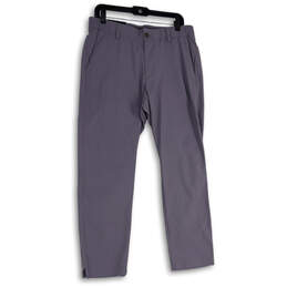 NWT Mens Gray Flat Front Slash Pocket Straight Leg Chino Pants Size 34X30