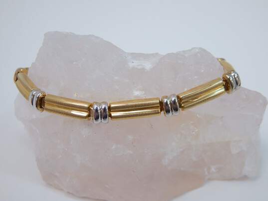 14K Two Tone Yellow & White Gold Bracelet 6.2g image number 1
