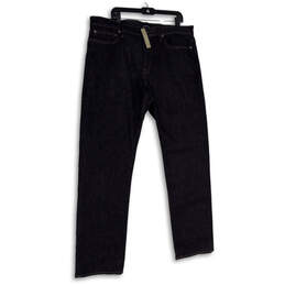 NWT Mens Blue Denim Dark Wash Pockets Stretch Straight Leg Jeans Size 38/34