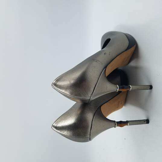 Gucci Leather Pump Women's Sz 7.5 Pewter image number 4