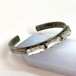 Designer Sorrelli Silver-Tone Clear Crystal Rhinestone Cuff Bracelet